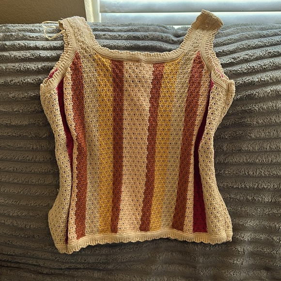 Grace+Karma Striped Multicolor Button Knit Tank Top Size 1X - Picture 3 of 6